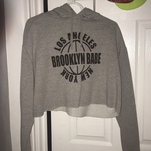 Brooklyn babe cropped hoodie